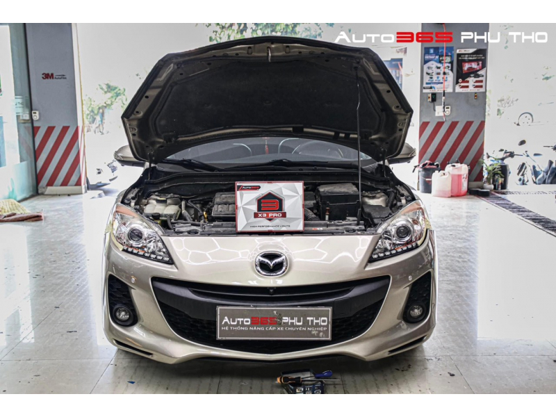 Độ đèn nâng cấp ánh sáng Bi gầm X3 tăng sáng cho mazda